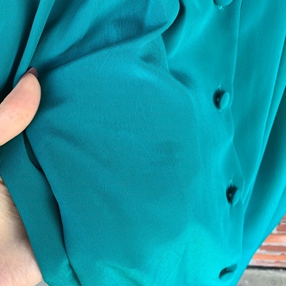 Vintage LG STAR Dress Green Peter Pan Lace Collar - Picture 4 of 8